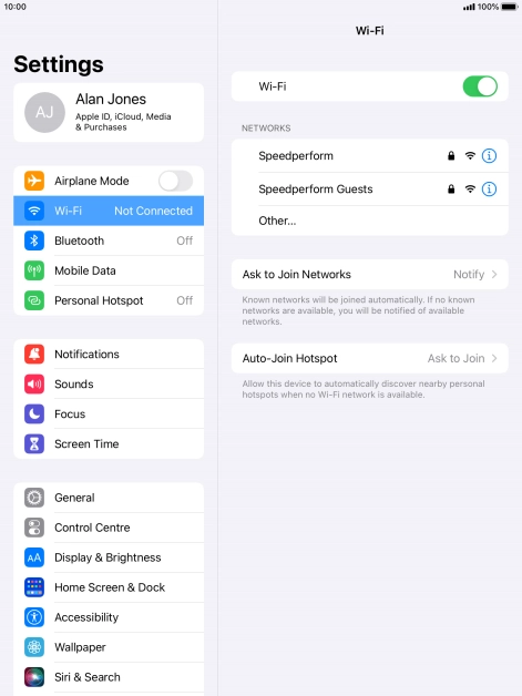 Press the required Wi-Fi network and key in the password for the Wi-Fi network.