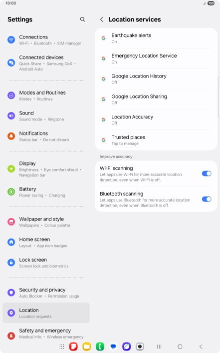 Press Location Accuracy.