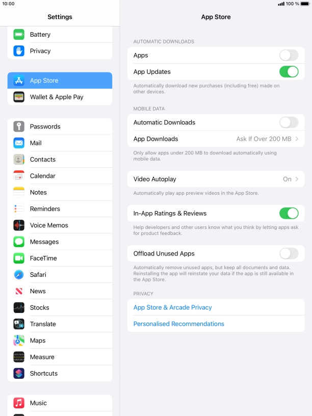 Press the indicator next to 