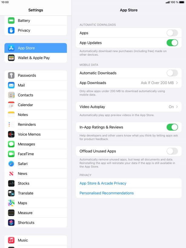 Press the indicator next to 