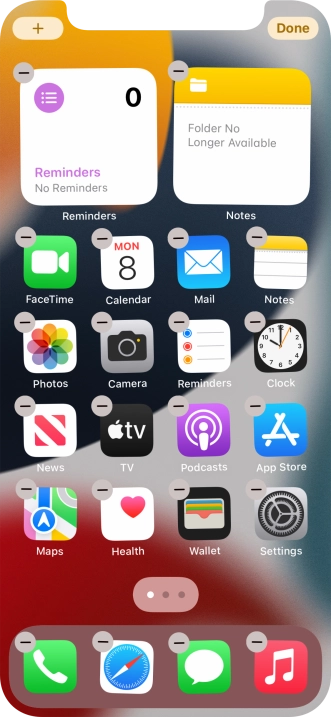 Press the home screen icon.