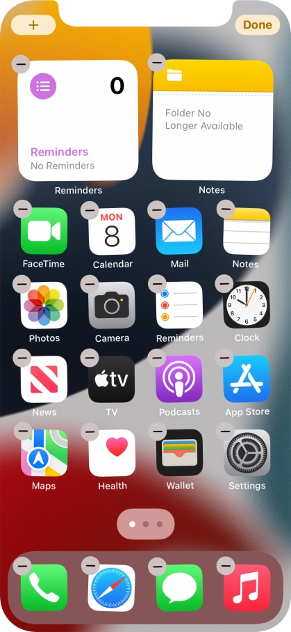 Press the home screen icon.