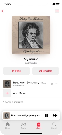 Press the song title.