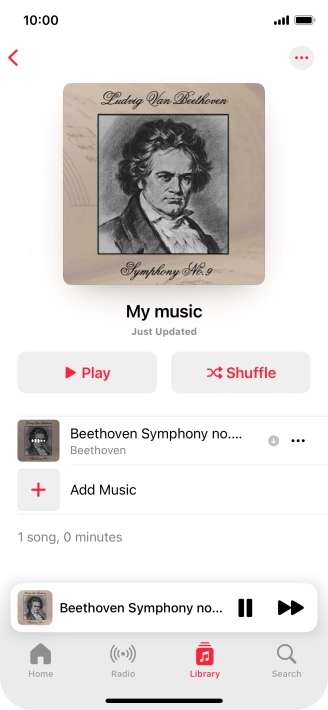 Press the song title.