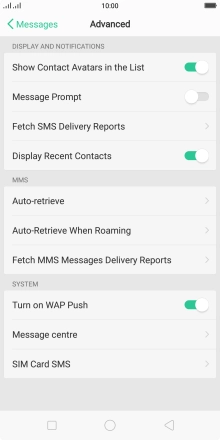 Press Message centre.