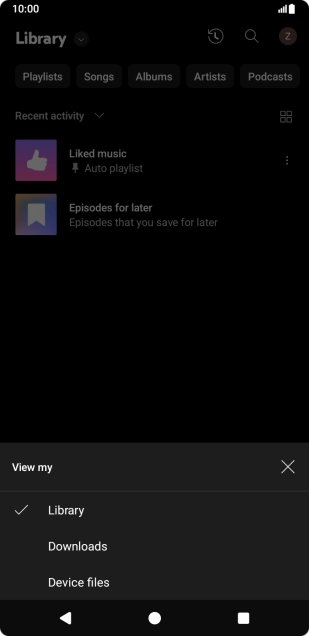 Press the required category and go to the required audio file.