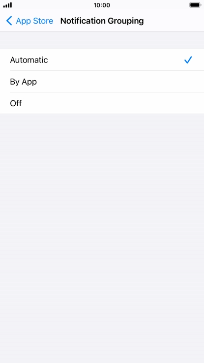 Press the required setting.