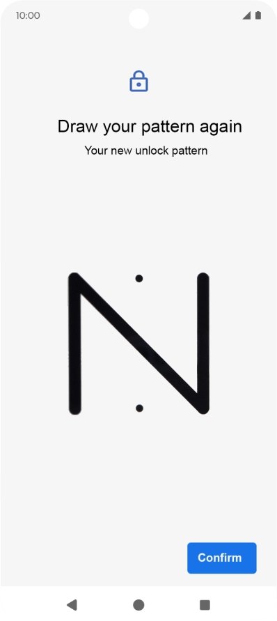 Repeat the selected phone lock code and press Confirm.