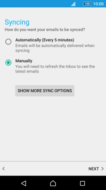Press SHOW MORE SYNC OPTIONS. Press SHOW MORE SYNC OPTIONS.