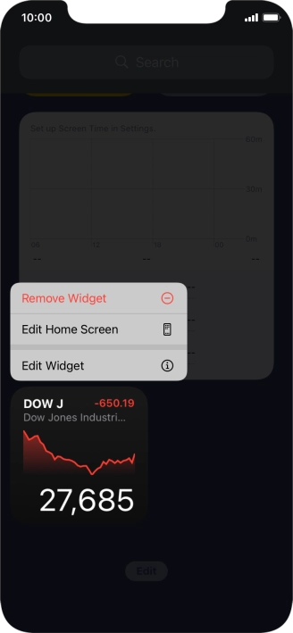 Press Remove Widget.