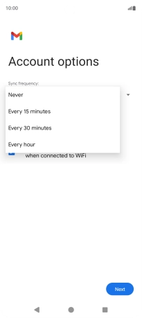 Press the required setting.
