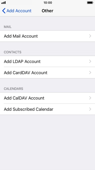 Press Add Mail Account.