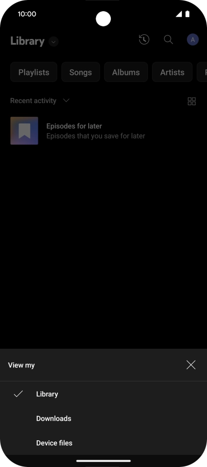 Press the required category and go to the required audio file.