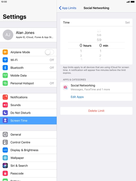 Set the required time limit for use of the selected category. Set the required time limit for use of the selected category.
