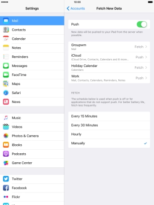 Press the indicator next to 