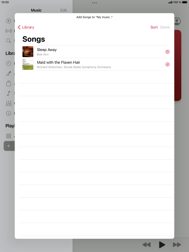 Go to the required category and press the required audio file.