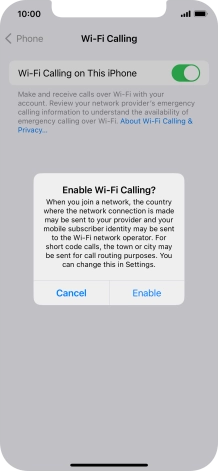 If you turn on the function, press Enable.