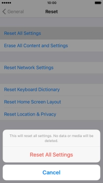 Press Reset All Settings.