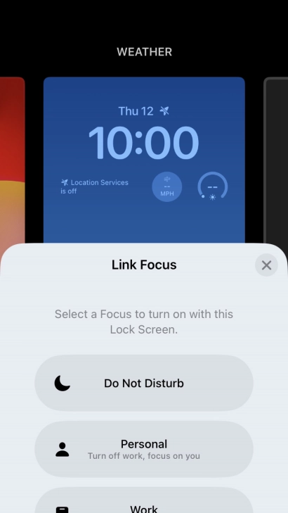 Press the required focus mode.
