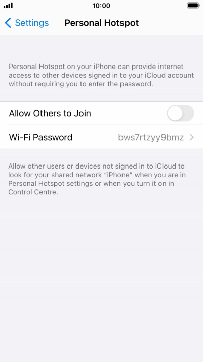 Press Wi-Fi Password and key in the required password.