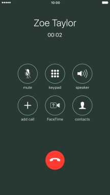Press the end call icon to end the call.