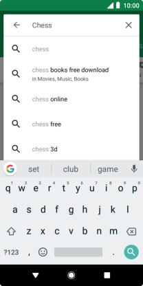 Key in the name or subject of the required app and press the search icon.