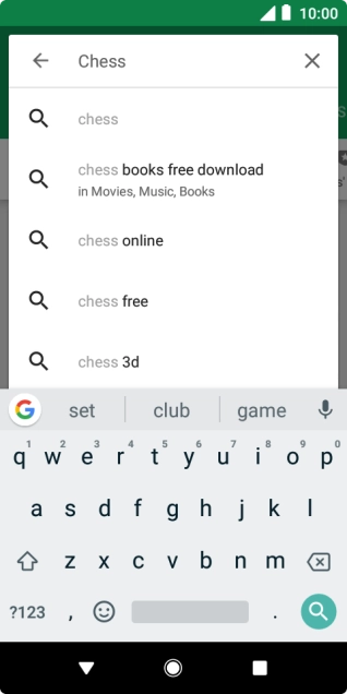 Key in the name or subject of the required app and press the search icon.