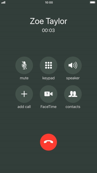 Press the end call icon to end the call.