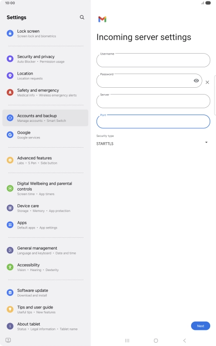 Press the drop down list below 