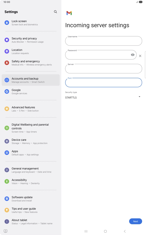 Press the drop down list below 
