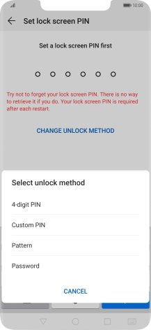 Press the required phone lock code and follow the instructions on the screen to create an additional phone lock code.