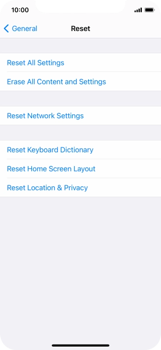 Press Reset All Settings.
