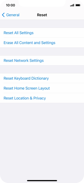 Press Reset All Settings.