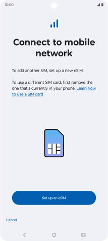 Press Set up an eSIM.