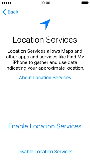 Press Enable Location Services to turn on the function.