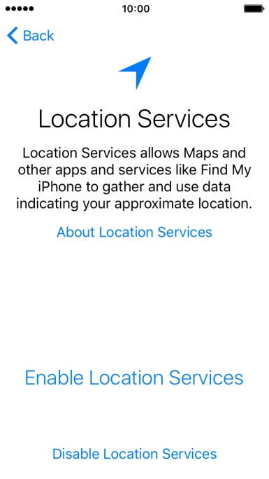 Press Enable Location Services to turn on the function.