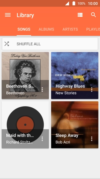 Slide your finger right starting from the left side of the screen.