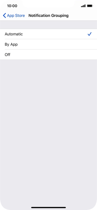 Press the required setting.