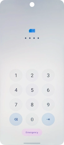 If your SIM is locked, key in your PIN and press arrow right. If your SIM is locked, key in your PIN and press arrow right.