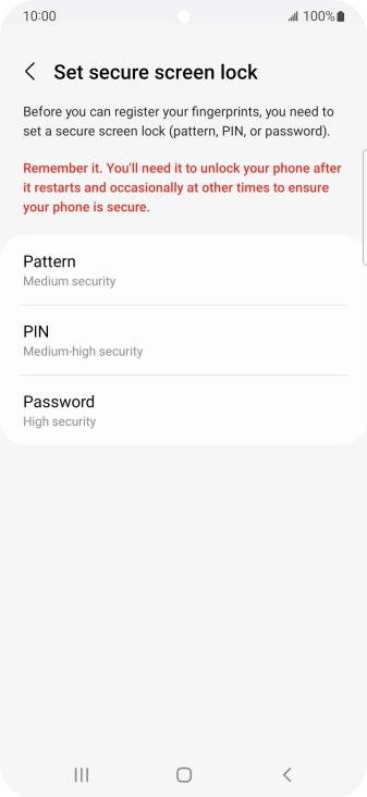 Press the required phone lock code and follow the instructions on the screen to create an additional phone lock code.