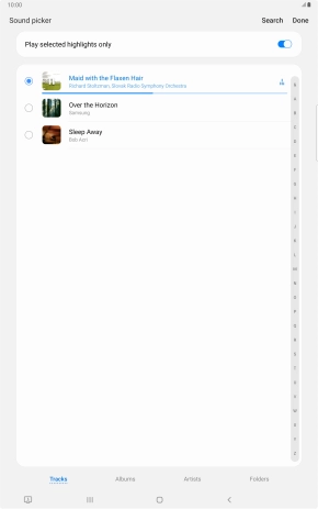Once you've found a ring tone you like, press Done.