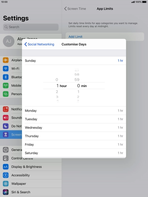 Select the required period.