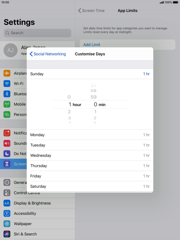 Select the required period.