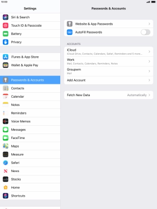 Press the name of the email account you've just set up. Press the name of the email account you've just set up.