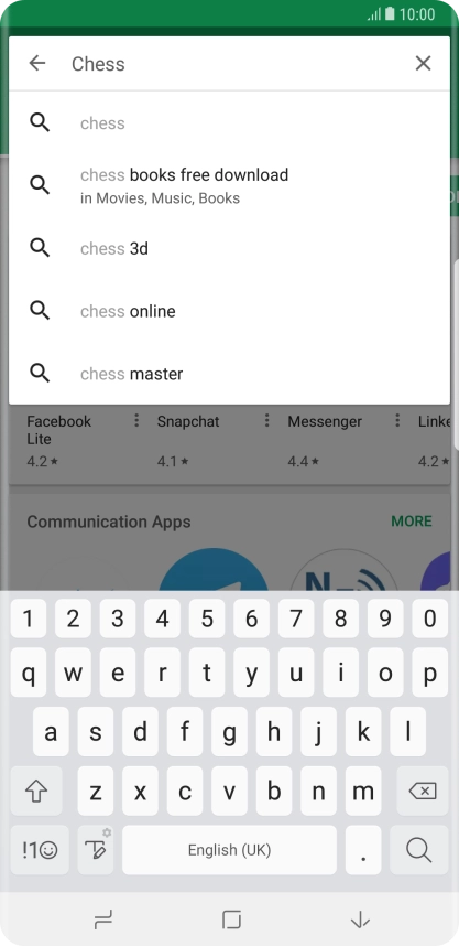 Key in the name or subject of the required app and press the search icon.