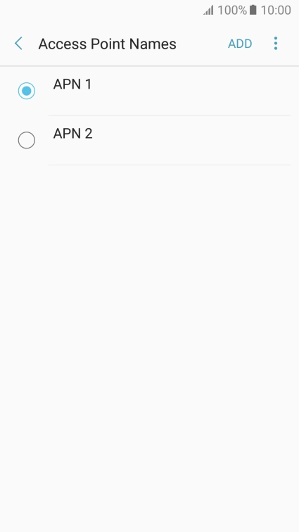 Press the field next to the data connection to activate it.