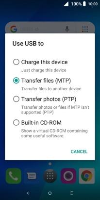 Press Transfer files (MTP).