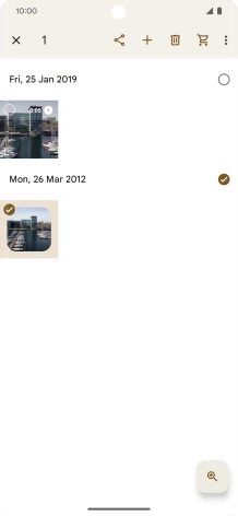 Press the required pictures or video clips to add them.