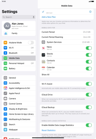 Press the indicator next to 