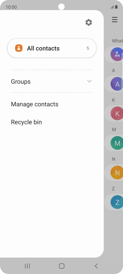 Press Manage contacts.